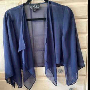 Alex Evenings Women’s Sheer Navy Blue Shawl. Size Medium. Worn Once.